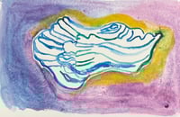 Image 1 of 2 Small Beachy Shell Watercolor Paintings 
