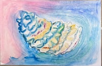 Image 2 of 2 Small Beachy Shell Watercolor Paintings 