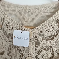 Image 2 of Knit Crochet Cardigan - Geometric Hollow Weave