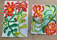 Image 3 of 2 Small Contemporary Floral Watercolors 