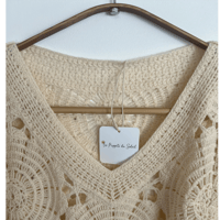 Image 2 of Romantic Crochet Lace Sweater – Creme
