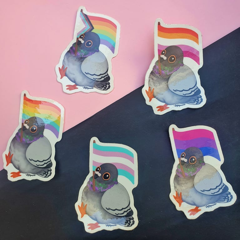 Pigeon Pride Flag Sticker
