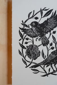 Image 3 of Birds of a Feather Linocut Print