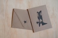 Image 2 of Cowgirl Boot Linocut Greeting Card