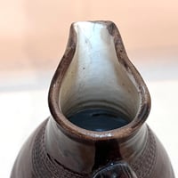 Image 8 of Ancien pichet marron foncé en grès vernissé du Berry vintage 1950