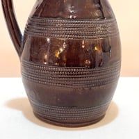 Image 5 of Ancien pichet marron foncé en grès vernissé du Berry vintage 1950