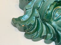 Image 7 of Ancien mascaron de fontaine terre cuite vert bronze tête de Poséidon Neptune