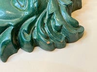 Image 8 of Ancien mascaron de fontaine terre cuite vert bronze tête de Poséidon Neptune