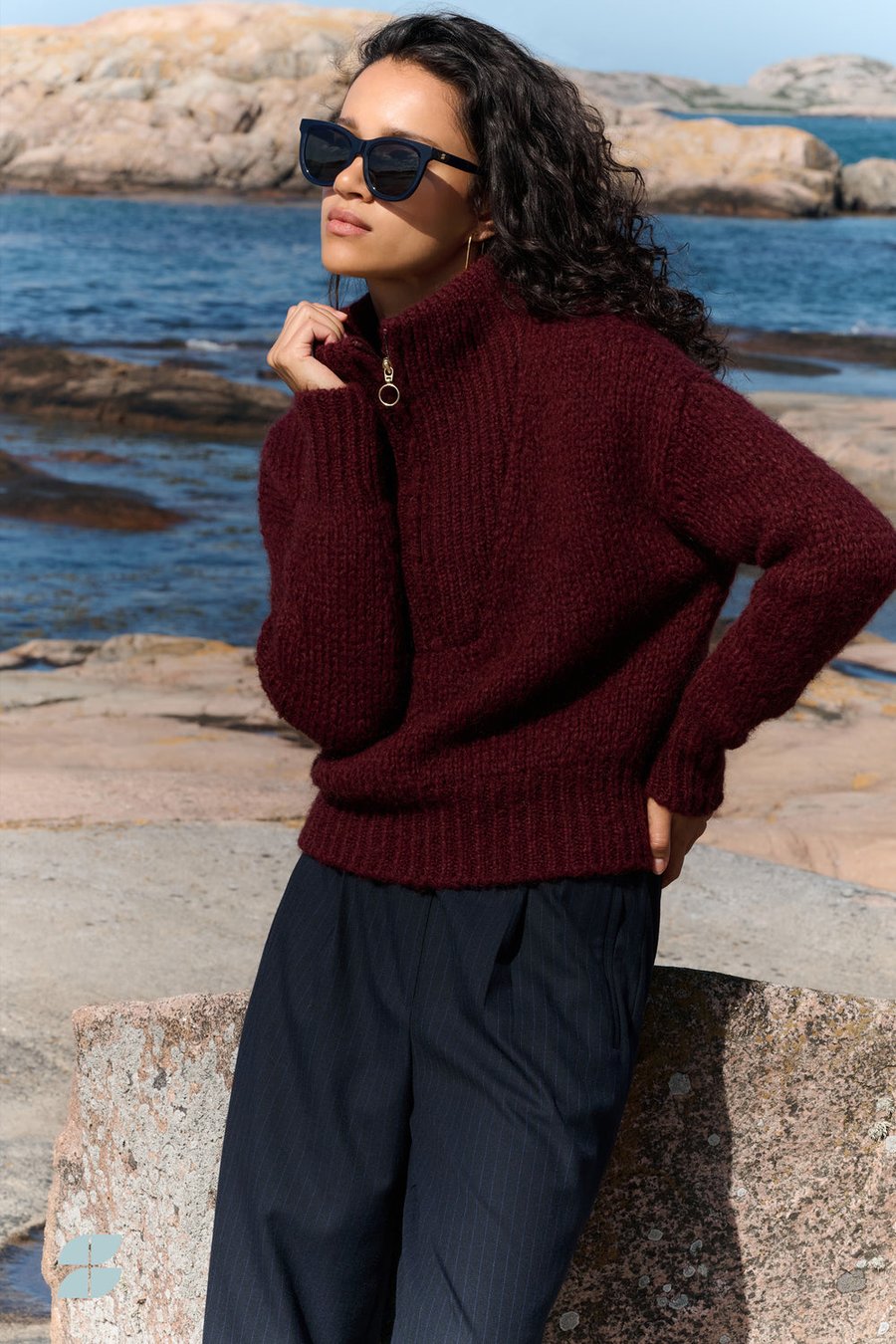 Image of 1-Jersey boxy beau pullover | wine