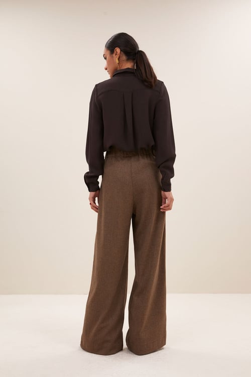 Image of 2-Pantalones benji tweed pants | latte