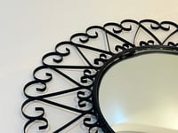 Image 7 of Miroir soleil rond oeil de sorcière en fer forgé noir  Années 50 - 60