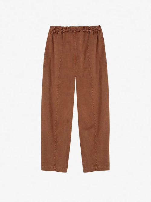 Image of 2-Pantalón cocoon con bordados BROWN EMBROIDERY COCOON PANTS