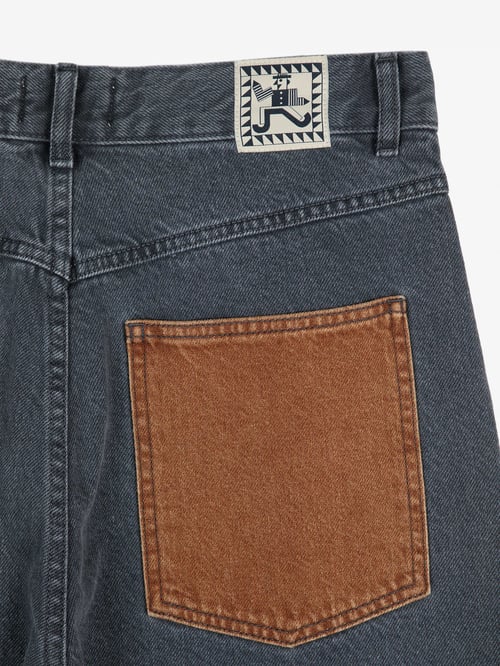 Image of 2-Pantalón vaquero color block