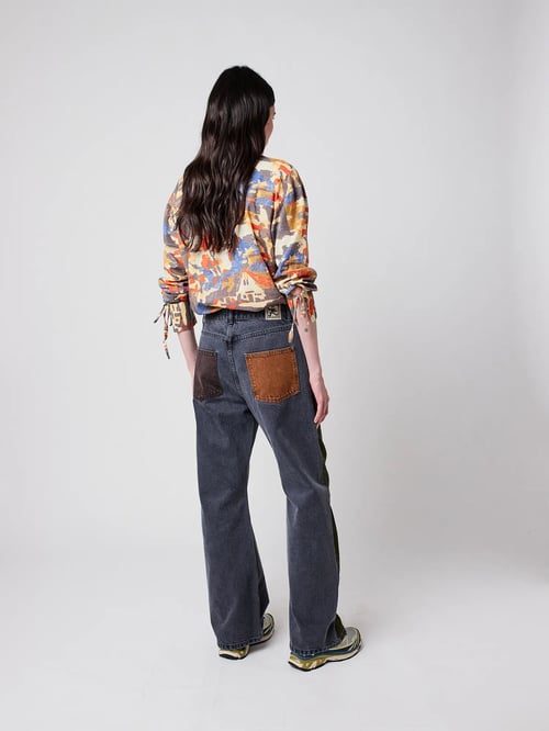 Image of 2-Pantalón vaquero color block