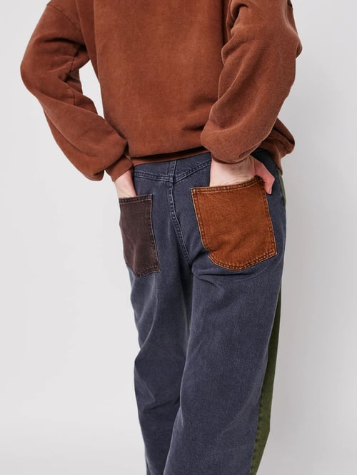 Image of 2-Pantalón vaquero color block