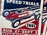 Image 2 of 1951 Bonneville National Speed Trials Belly Tank Linocut Print FREE SHIPPING