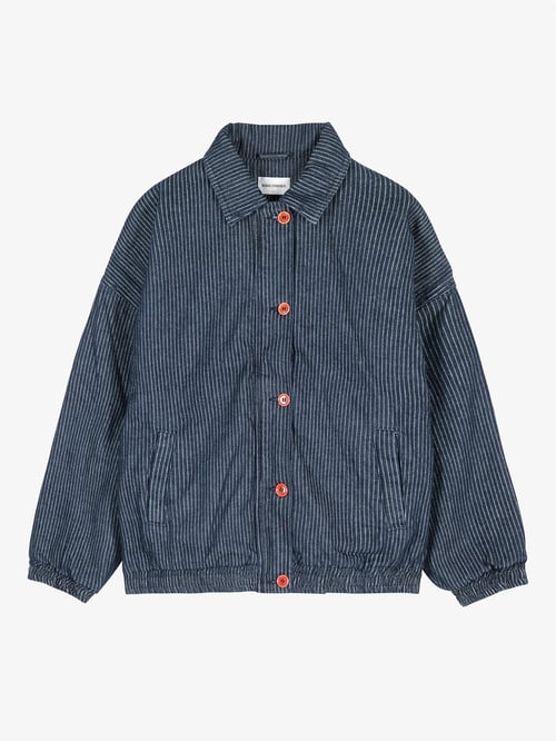 Image of 4-Chaqueta vaquera bomber a rayas