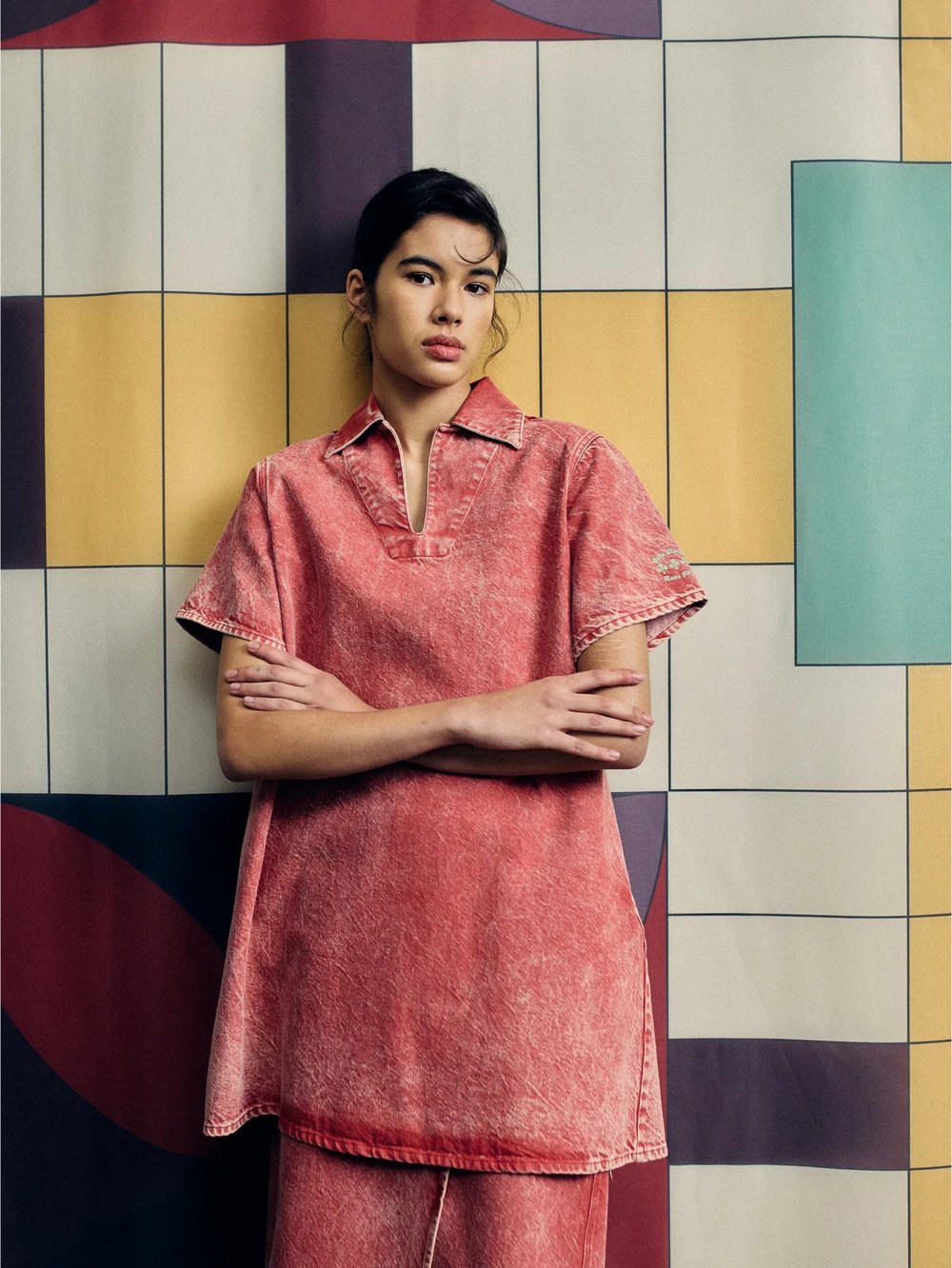 Image of 3-Vestido corto tipo polo