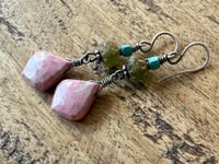 Image 7 of Sterling, Thulite, Czech, Turquoise earrings. n10