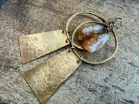 Image 3 of Raw Citrine and Brass statement earrings . n47