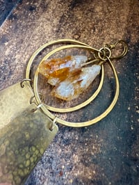 Image 5 of Raw Citrine and Brass statement earrings . n47