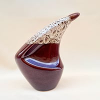 Image 1 of Bouteille à liqueur - carafe en grès flammé marron & blanc céramique de Vallauris vintage