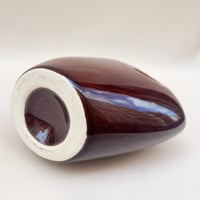 Image 8 of Bouteille à liqueur - carafe en grès flammé marron & blanc céramique de Vallauris vintage