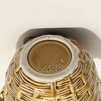 Image 7 of Bouteille vintage en céramique avec anse décor osier tressé  Calvados Liqueur 1960