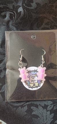 Image 1 of 🧸 Skeleton Bear Hook Earrings