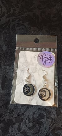Enamel Moon Earrings