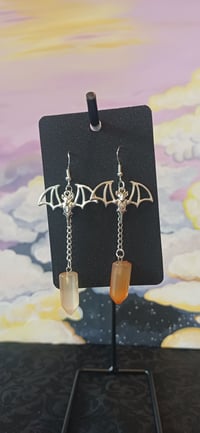 Bat & Carnelian Earrings 🦇