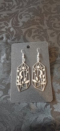 🌟 Celestial Crystal Outline Earrings 🌿