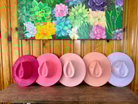 Image 1 of Blank Vegan Suede Flat Brim Hats 