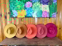 Image 2 of Blank Vegan Suede Flat Brim Hats 