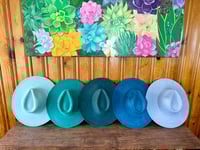 Image 4 of Blank Vegan Suede Flat Brim Hats 