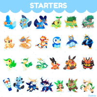 Image 2 of Poke Stickers - Starters