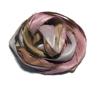 Image 2 of Ready To Ship! 10YD. ROSE MILK HAND DYED SARI SILK RIBBON BY COLOR BURST SILK