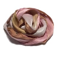 Image 3 of Ready To Ship! 10YD. ROSE MILK HAND DYED SARI SILK RIBBON BY COLOR BURST SILK