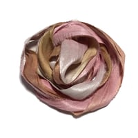 Image 5 of Ready To Ship! 10YD. ROSE MILK HAND DYED SARI SILK RIBBON BY COLOR BURST SILK