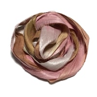 Image 6 of Ready To Ship! 10YD. ROSE MILK HAND DYED SARI SILK RIBBON BY COLOR BURST SILK