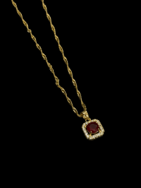 Image 3 of Red Glass Ruby Necklace