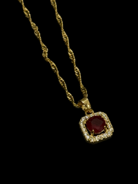 Image 1 of Red Glass Ruby Necklace