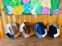 Image 1 of Blank Patchwork Suede Cowboy Hat