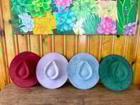 Image 2 of High Quality Blank Suede Flat Brim Hats 