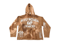 Image 1 of Beyonce Balenciaga NY art dept custom screen print brown/white bleached sweatshirt
