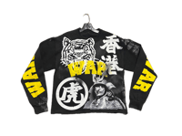 Image 1 of  Black samurai black panther war kanji black/white/yellow sweatshirt