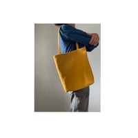 Image 4 of golden spice suede tote bag
