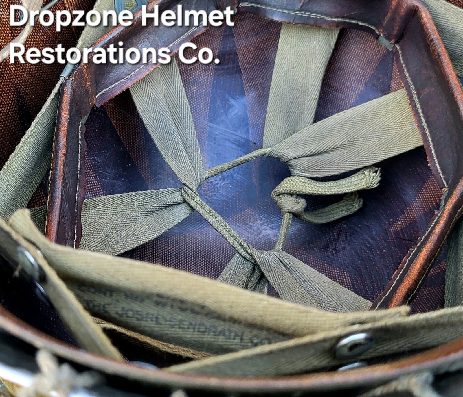 WWII M2 Dbale 509th PIB Front Seam Helmet & Paratrooper liner