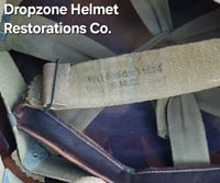 Image 21 of WWII M2 Dbale 509th PIB Front Seam Helmet & Paratrooper liner. Netting. 