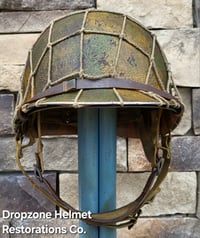 Image 11 of WWII M2 Dbale 509th PIB Front Seam Helmet & Paratrooper liner. Netting. 